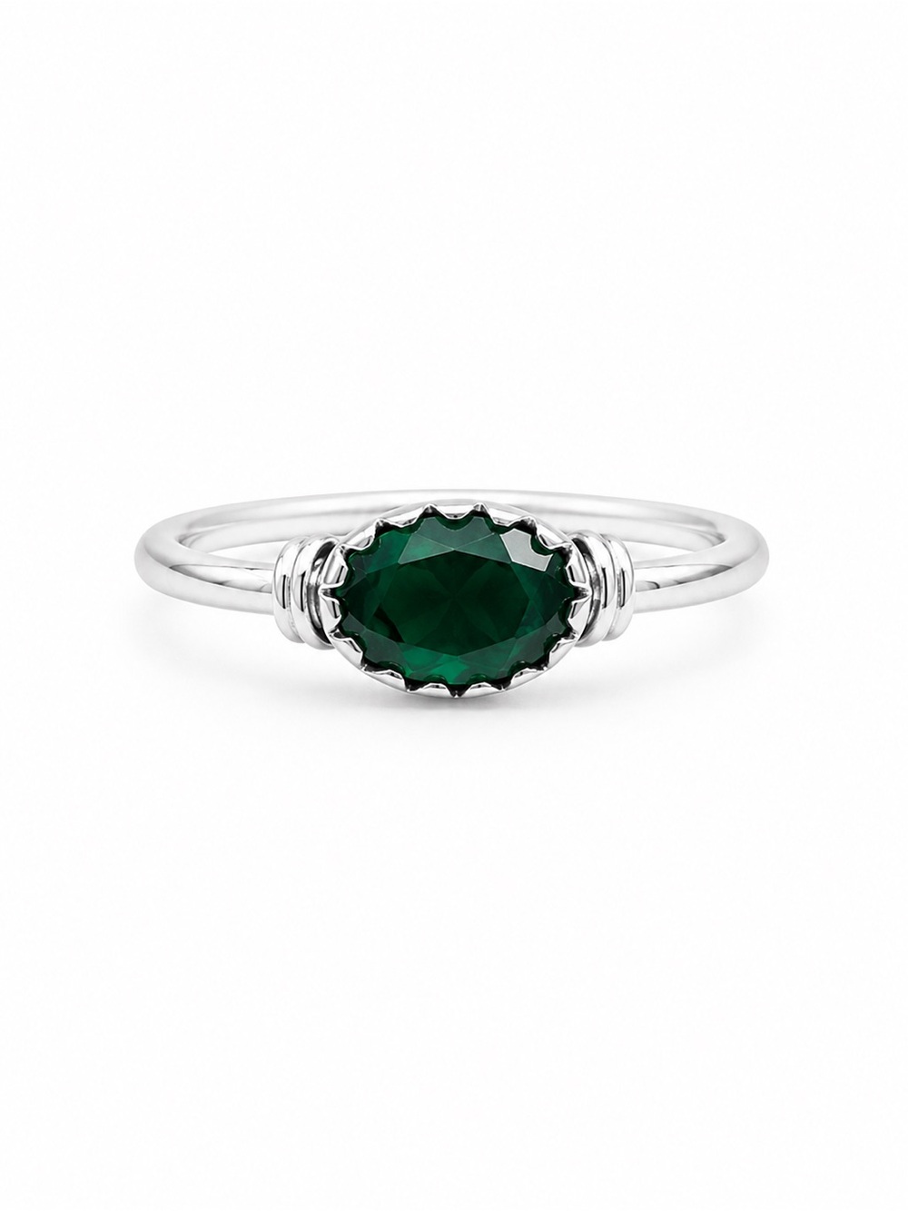Green Chalcedony East West Legacy Ring